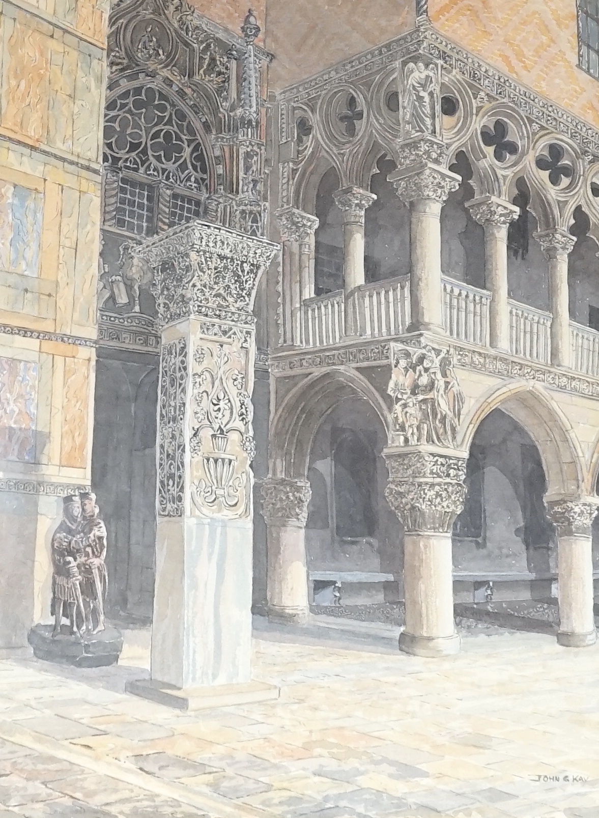 John C. Kay, watercolour, Exterior of St Mark's, Venice, signed, 40 x 29cm